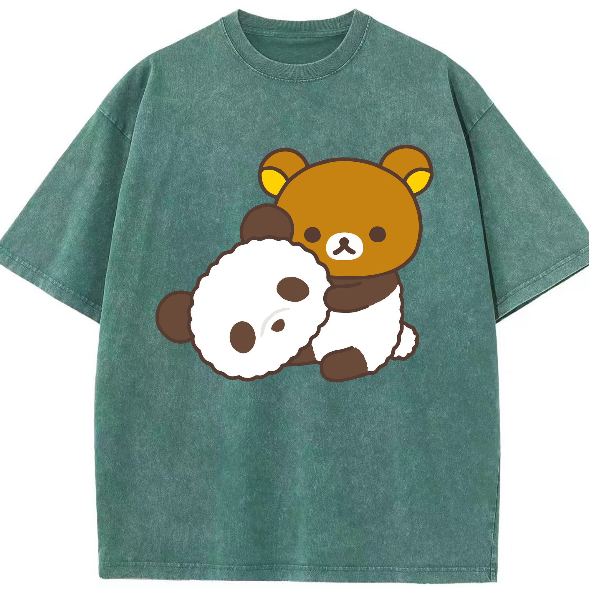 （画像用） リラックマ リラックマ キイロイトリ Rilakkuma Korilakkuma Kiiroitori 綿100% ヴィンテージ風 半袖Tシャツ（フロントプリント）